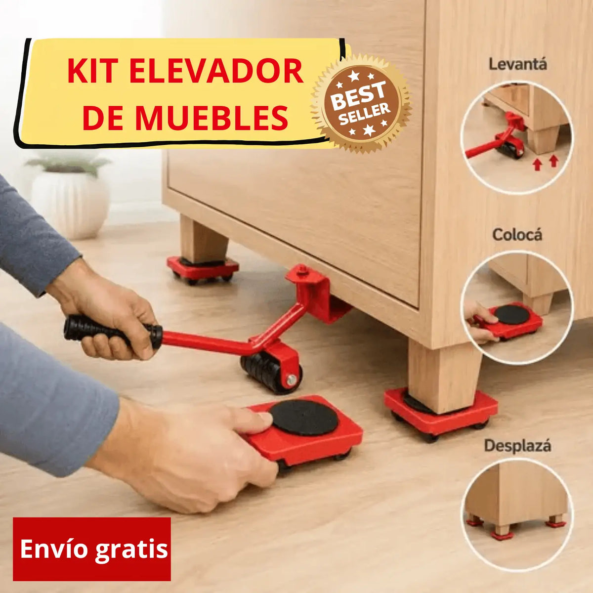 KIT ELEVADOR DE MUEBLES PESADOS